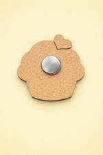 backside of MDF cupcake DIY fridge magnet unpainted craft cutout for home decor