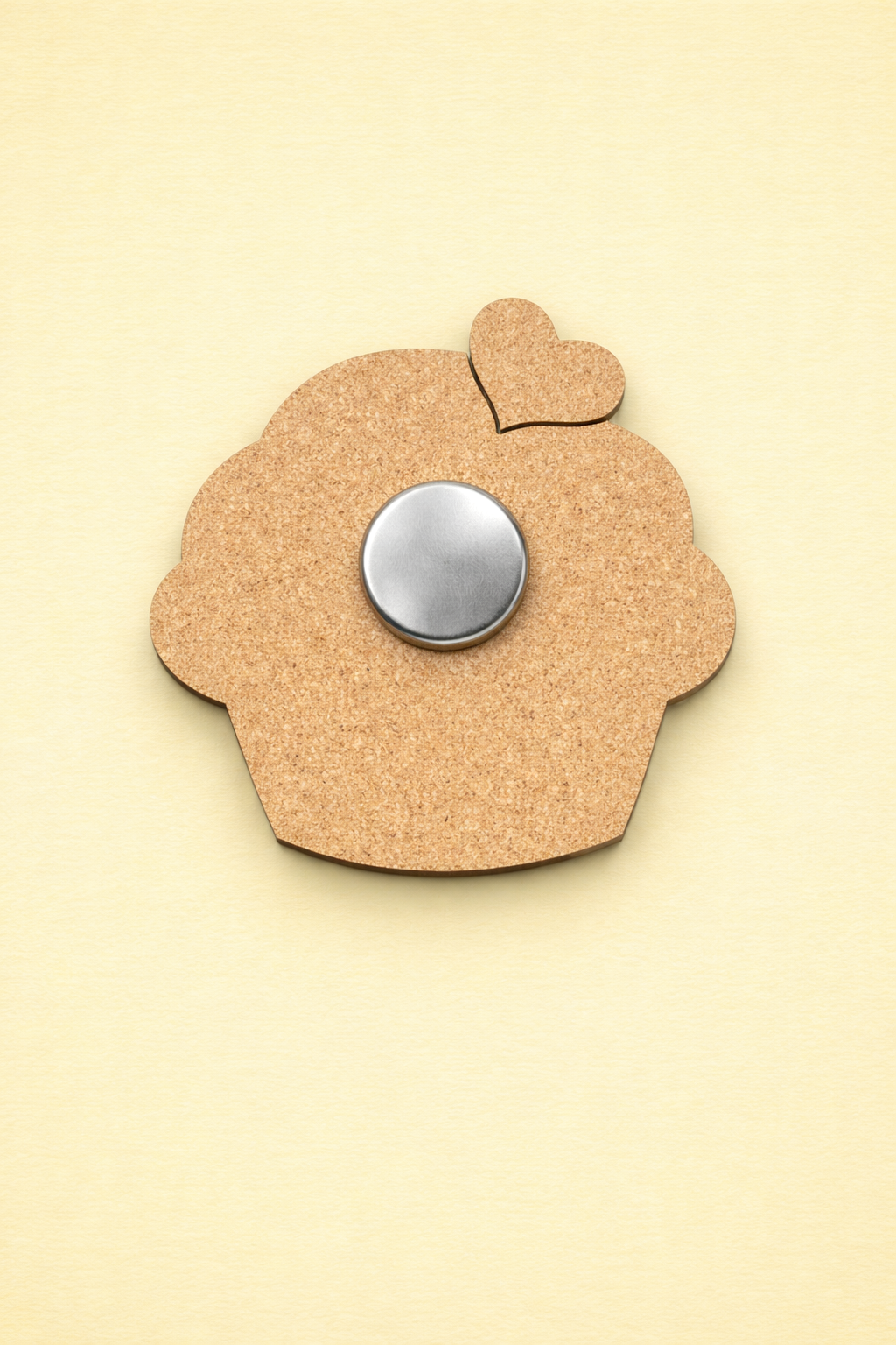 backside of MDF cupcake DIY fridge magnet unpainted craft cutout for home decor