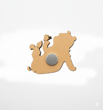 backside of MDF bear friends DIY fridge magnet unpainted craft cutout for home decor