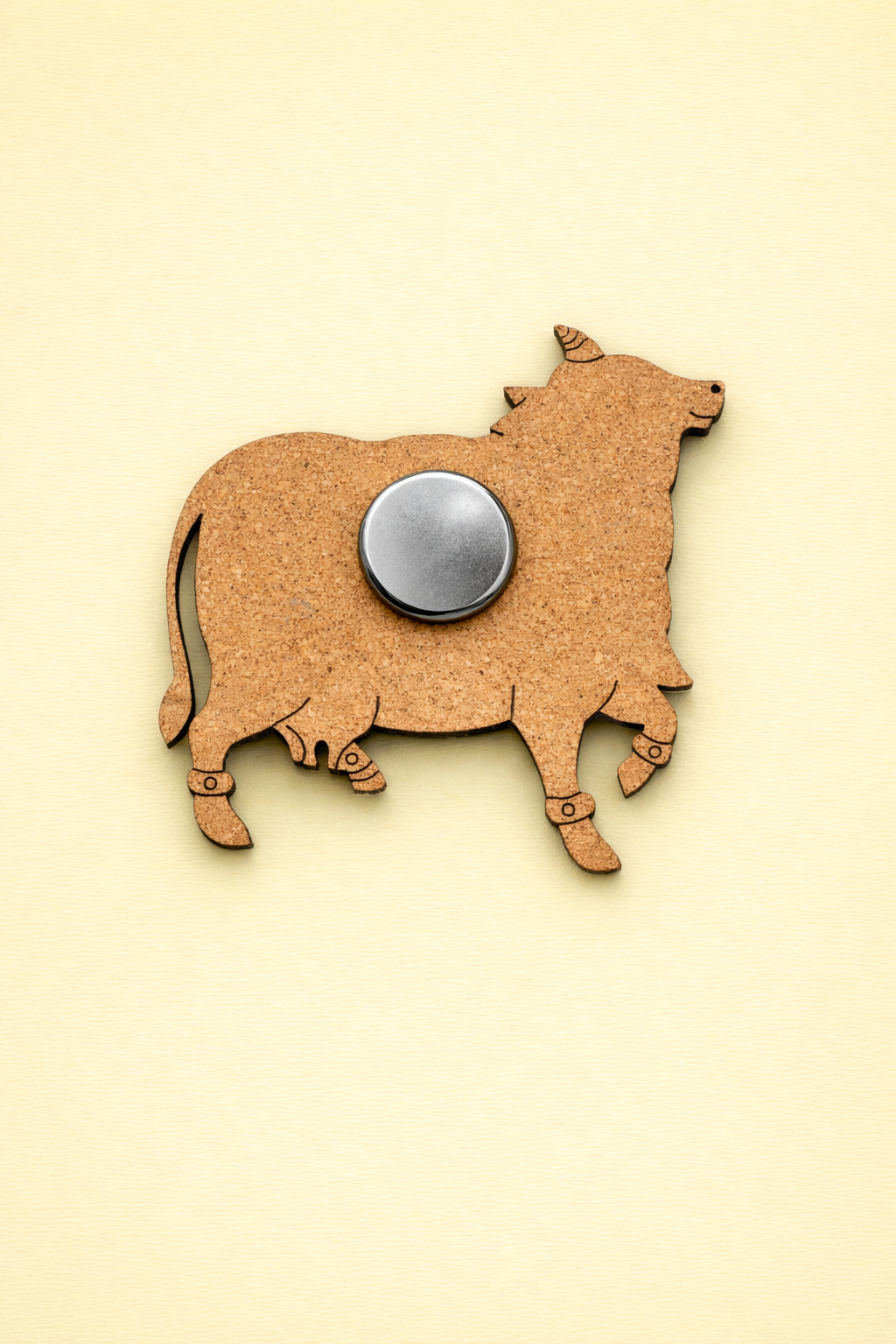backside of MDF cow DIY fridge magnet unpainted craft cutout for home decor