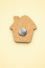 backside of MDF house DIY fridge magnet unpainted craft cutout for home decor