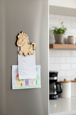MDF cute unicorn DIY fridge magnet unpainted craft cutout for home decor mounted on fridge