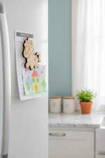 MDF cute unicorn DIY fridge magnet unpainted craft cutout for home decor mounted on fridge