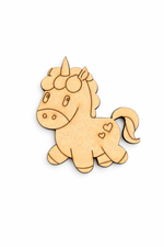 MDF cute unicorn DIY fridge magnet unpainted craft cutout for home decor
