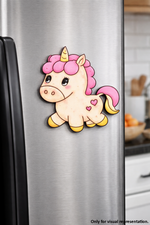 MDF cute unicorn DIY fridge magnet painted craft cutout for home decor mounted on fridge