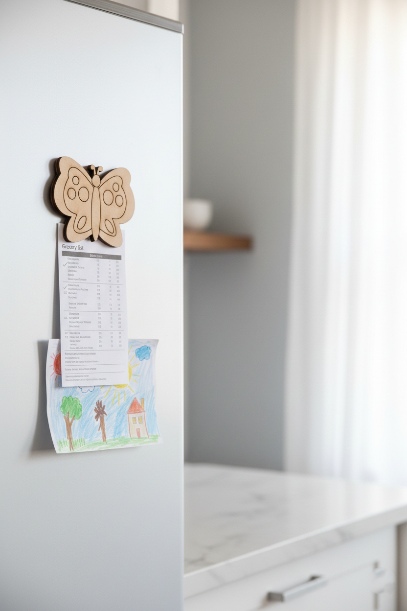MDF Butterfly Fridge Magnet DIY Craft Cutout Decor Gift Sets unpainted laser cut base, mounted on fridge 