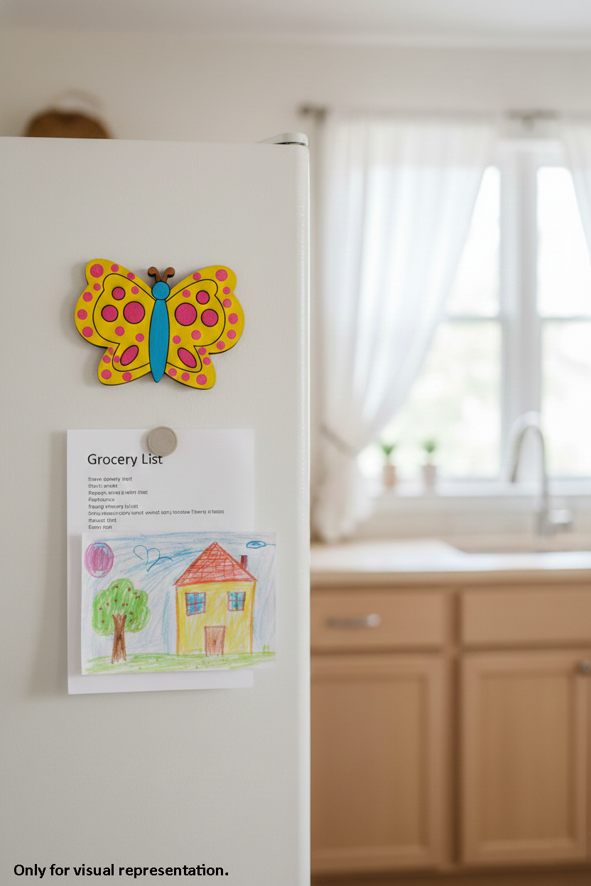 MDF Butterfly Fridge Magnet DIY Craft Cutout Decor Gift Sets painted laser cut base, mounted on fridge 