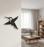 Hummingbird MDF wall decor with modern laser-cut bird design mounted on a light wall in a contemporary home interior.