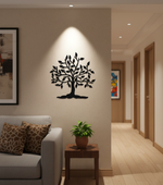 Tree MDF wall decor featuring a detailed tree silhouette mounted on a modern living room wall.