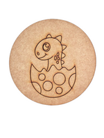 DIY dinosaur in egg pre-marked MDF base for kids’ painting and craft activities unpainted