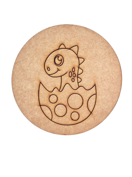DIY dinosaur in egg pre-marked MDF base for kids’ painting and craft activities unpainted