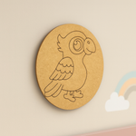 Unpainted parrot pre-marked MDF base craft board for kids.