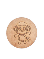Unpainted MDF monkey pre-marked base for DIY art and craft projects