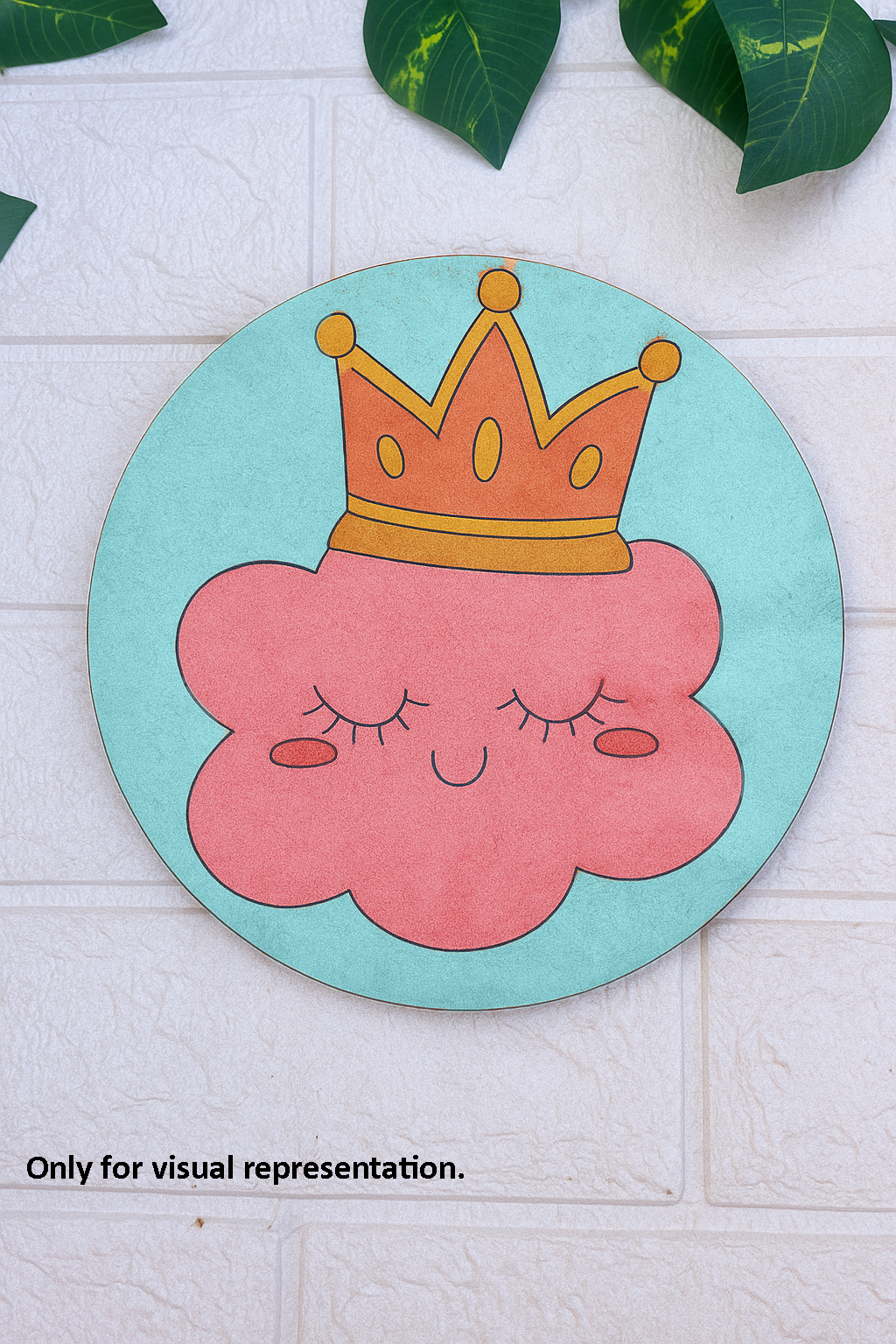 Princess cloud with crown DIY MDF base, painted design example