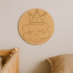 Princess cloud with crown DIY MDF base, painted design example