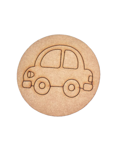 Coloured Car MDF Base – Fun DIY Activity Board for Children