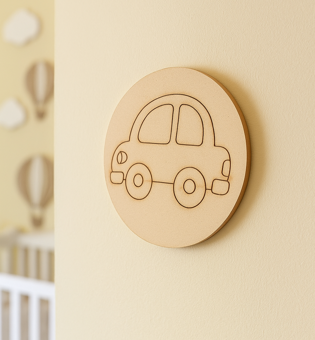 DIY MDF Car Pre-Marked Base for Kids Craft and Painting