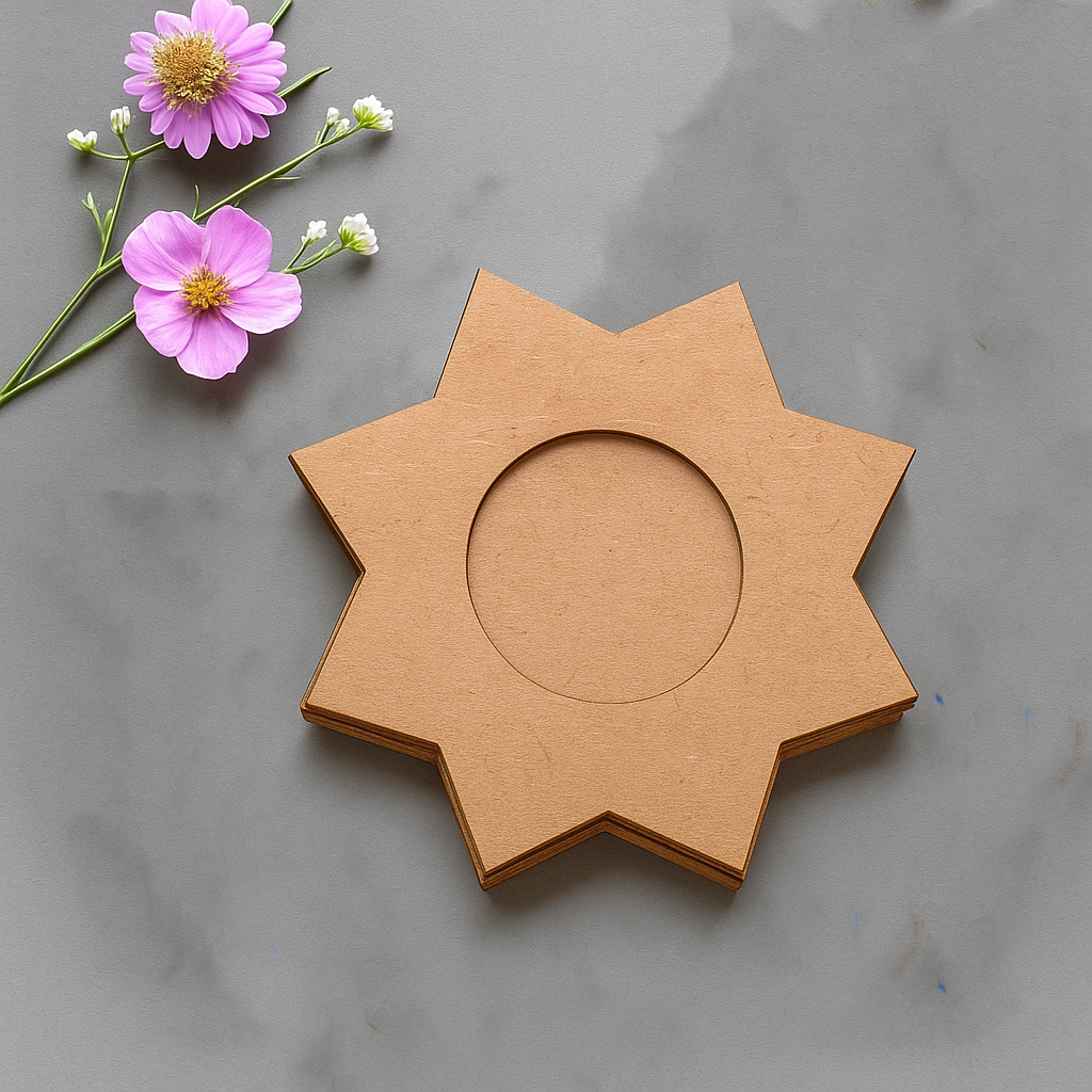 Flower shape MDF tea light candle holder 