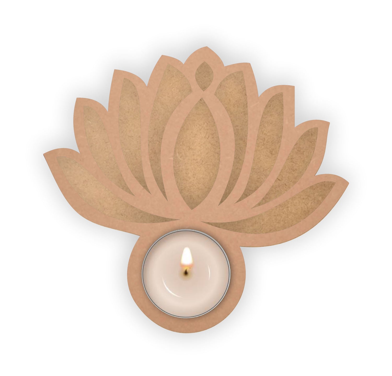 Lotus  Shape MDF Tea Light Holder