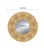 DIY lotus motif round MDF mirror with frame, blank with size