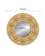 DIY lotus motif round MDF mirror with frame, blank with size