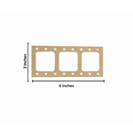 DIY MDF film strip photo frame cutout with three photo windows, craft blank for painting and scrapbook display 2 by 6 inch