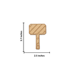 Unpainted DIY MDF Thor hammer cutout, superhero craft shape for painting and DIY decoration.