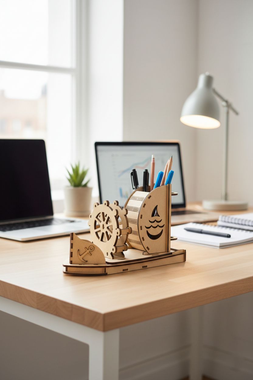 DIY MDF Nautical Desk Organizer