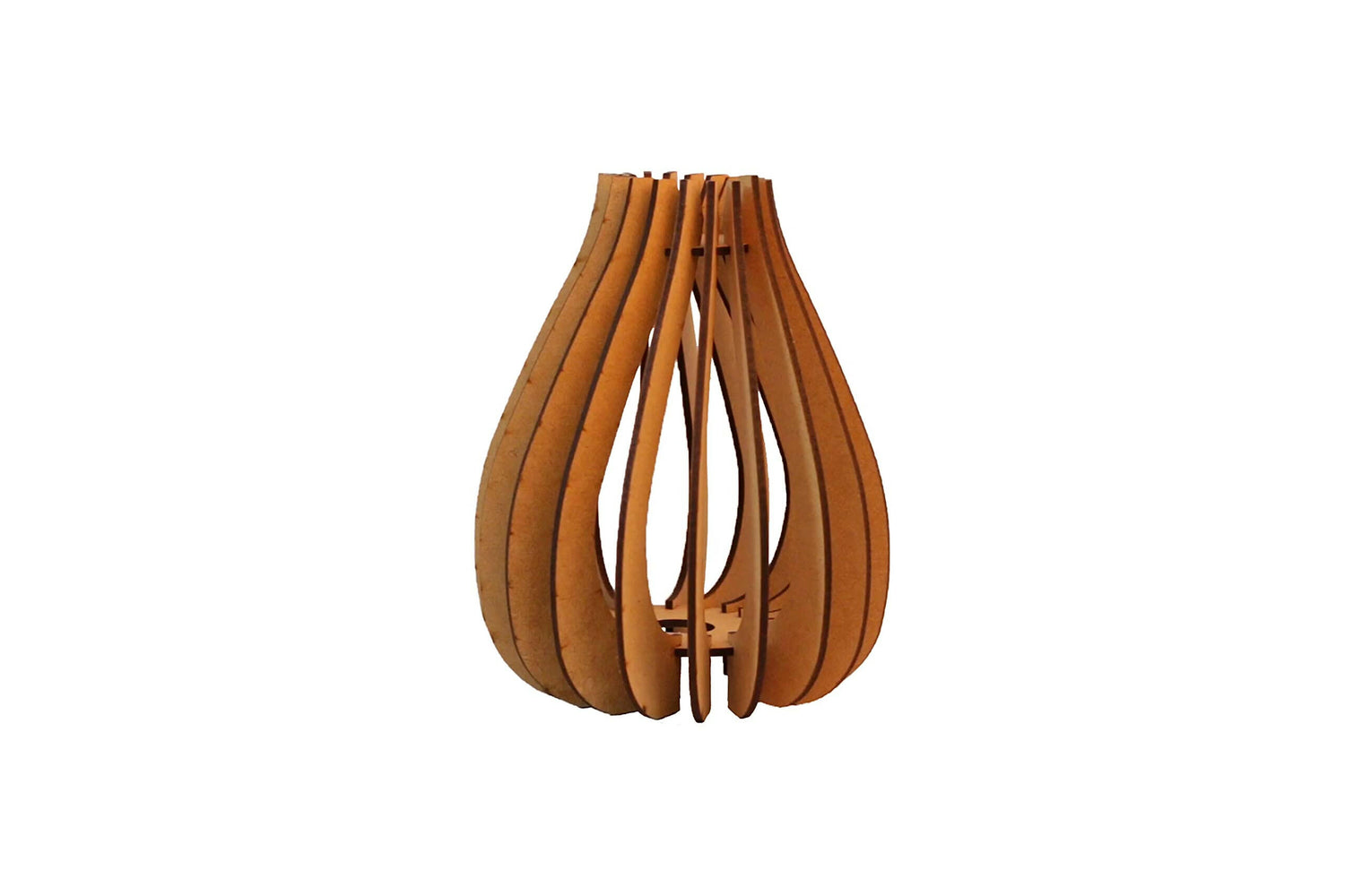 Elegant wooden MDF table lamp, the raw product is shown in the image.