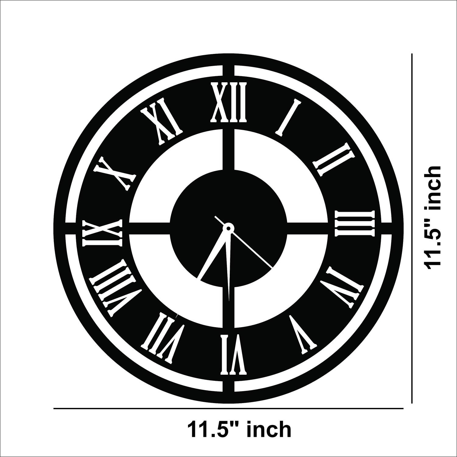 The dimensional image of the product with 11.5 inch dimensions.