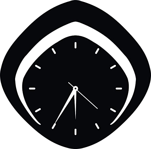 Modern analog wall clock with a sleek black geometric design, the image shows the enlarged picture of the product.