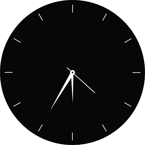 Minimalist black MDF wall clock with white hands, the image is the enlarged picture of  the product.