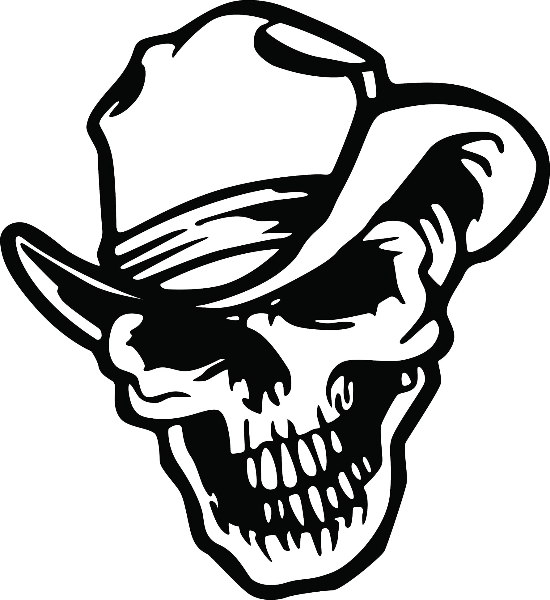 Stylish black cowboy skull wall art, this is the enlarged image of the product.