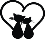 A heart-shaped wall art with two cats sitting together, the image focuses on the product.