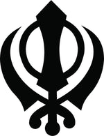 Black MDF Khalsa symbol wall decor piece, this is the enlarged image of the product.