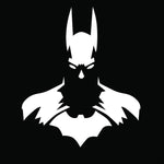 Batman wall decor featuring a sleek black and white silhouette design, the image is the enlarged picture of the product.