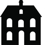 Black home-shaped wall art featuring a minimalist house design, the image is the enlarged picture of the product.