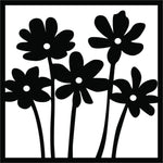 Black flower wall decor featuring a minimalist floral design, the enlarged image of the product.