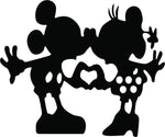 Romantic couple silhouette wall art featuring a playful design. The image is the enlarged picture of the product.