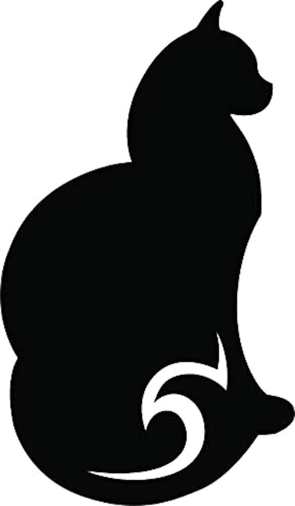Black graceful cat wall art featuring a sleek and elegant cat silhouette, the image is the enlarged picture of the product.