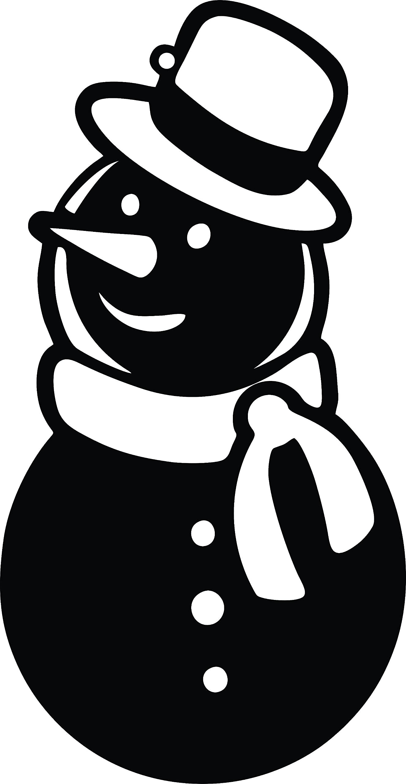 Festive black MDF snowman wall decor, the image is the enlarged picture of the product.