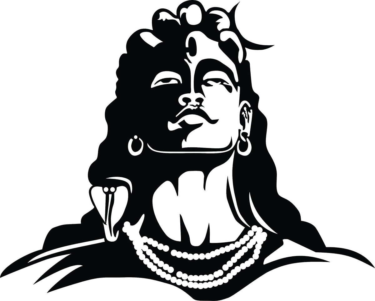 Black Mahadev wall art featuring an artistic depiction of Lord Shiva with detailed facial features, the enlarged image of the product. 