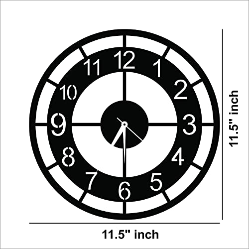 Modern digits wall clock with a minimalist design, featuring bold numerals, the dimensional image of the product with 11.5 inch in diameter.