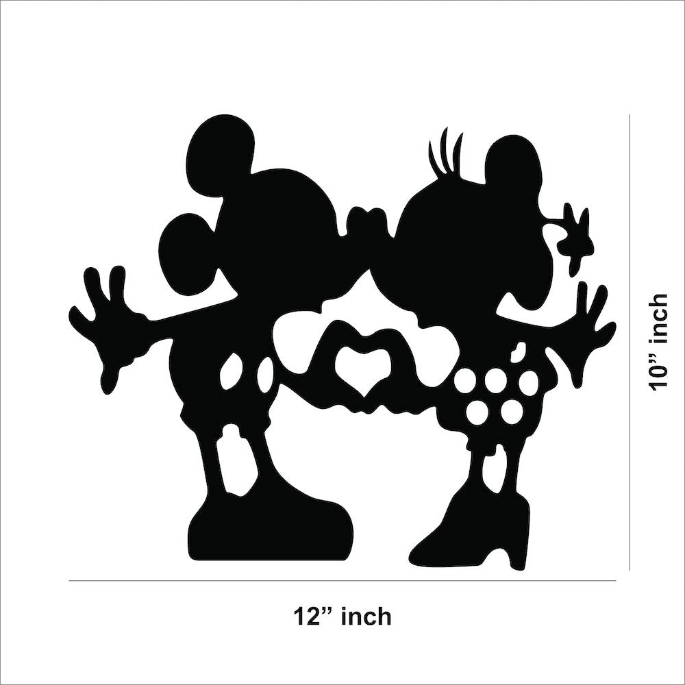 Romantic couple silhouette wall art featuring a playful design. The image is the dimensional picture of the product with 10 inch by 12 inch.