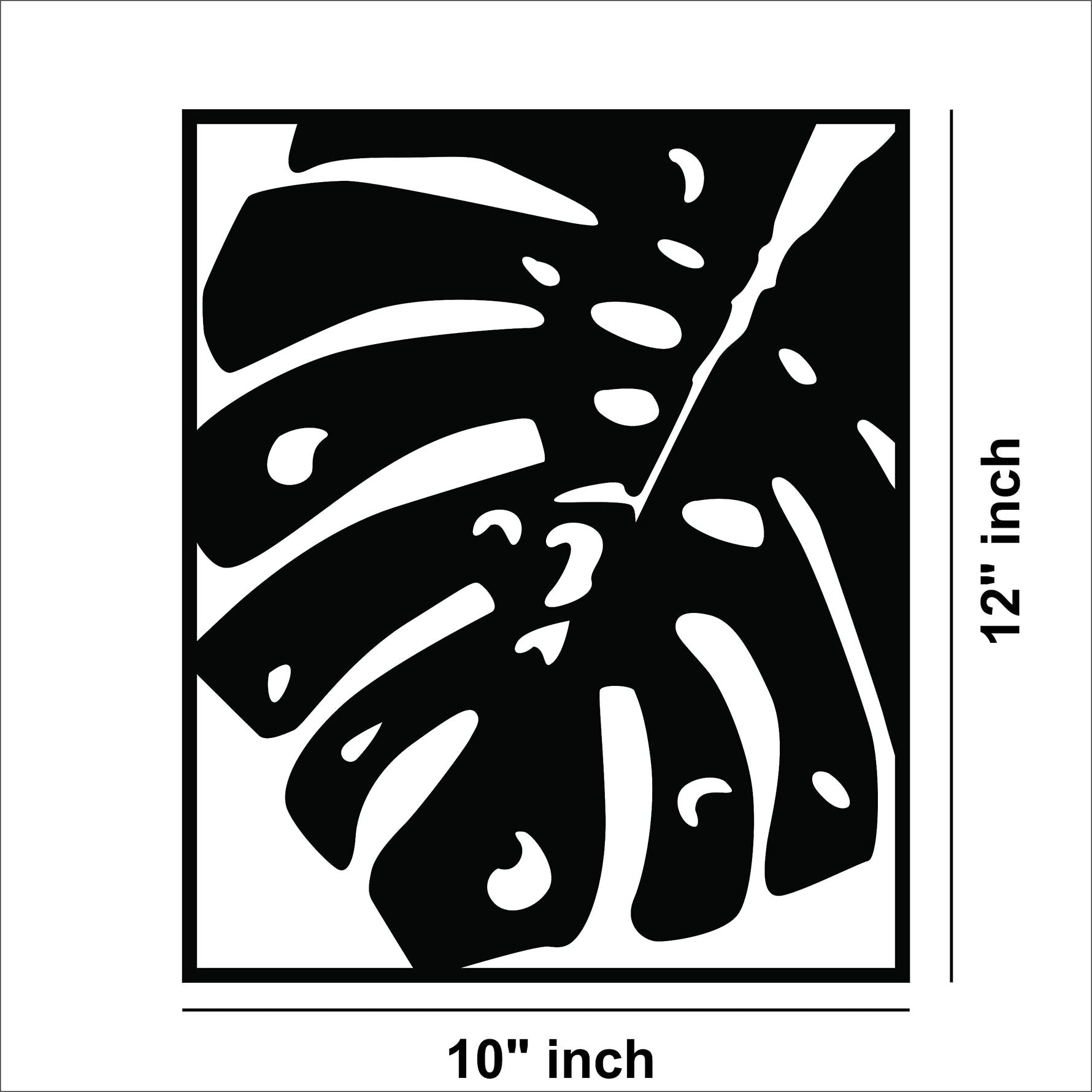 The dimensional image of the product with 12 inch by 10 inch dimensions.