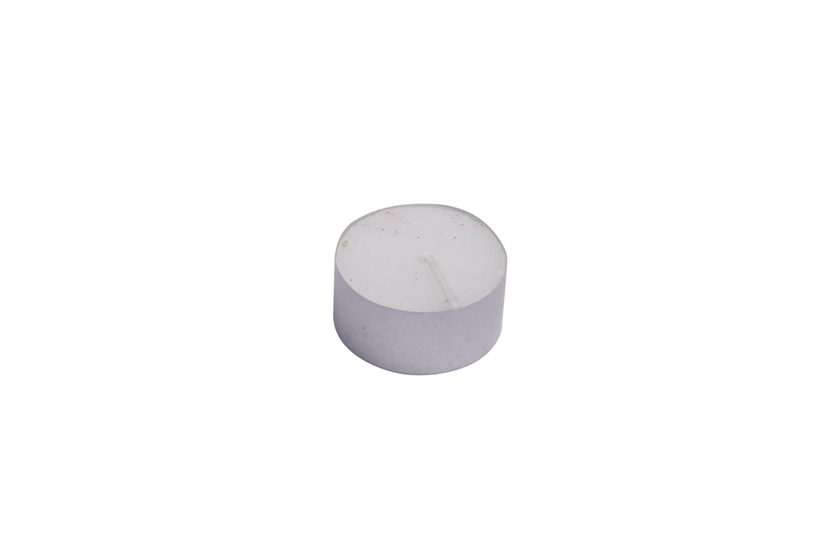 pack of 10 unscented long-burning tealight candles in purple floral box packaging
