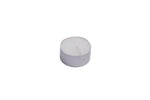 pack of 10 unscented long-burning tealight candles in purple floral box packaging
