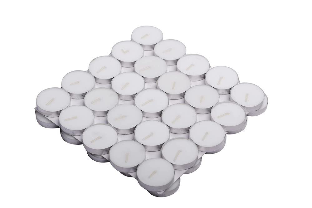 long-burning smokeless tealight candles pack of 50 votive candles
