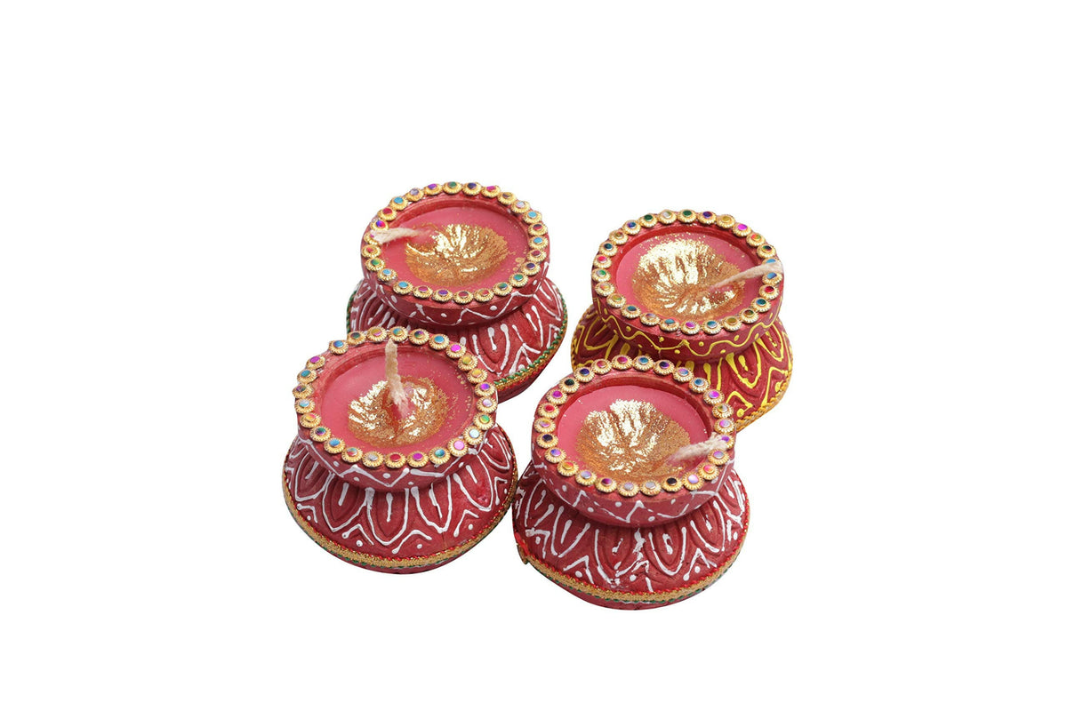 Multicolor Radhika matki candle diyas for festive decoration