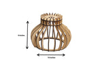 Elegant wooden pendant , the dimensional image of the product with 9 inch by 10 inch.